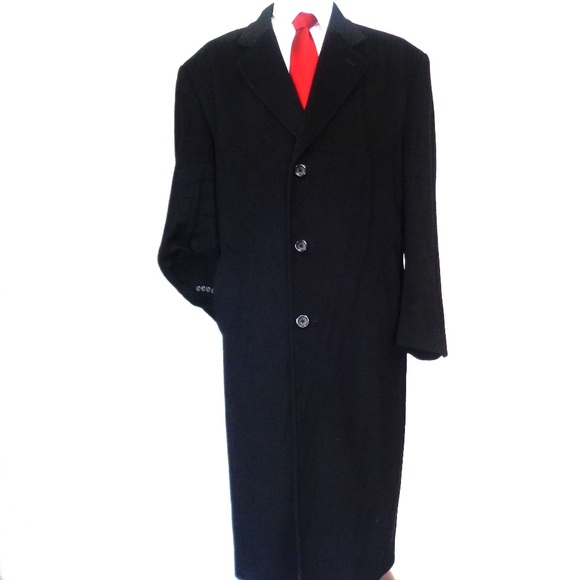 Riccardo Fazzi Black Cashmere Blend Mens Coat Size 46 - Picture 1 of 6